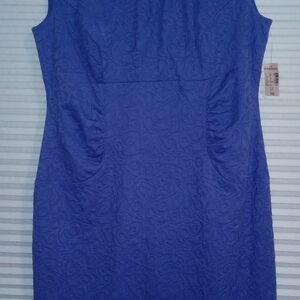 Dress Barn Blue Embossed Mini Dress